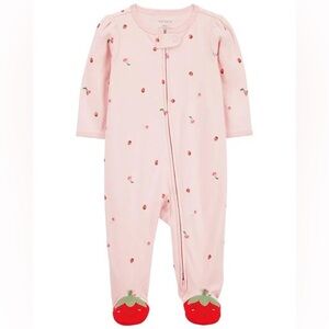 Carter's Baby Strawberry 2-Way Zip Cotton Sleep & Play Pajamas - Newborn